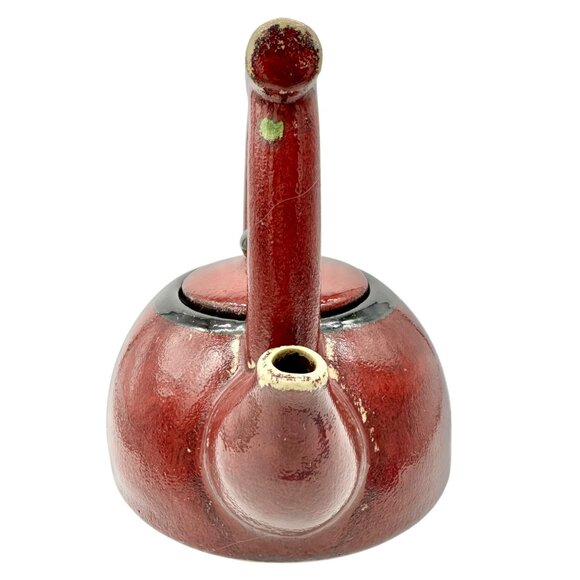 Pier 1 Earthenware Shanghai Tea Set Teapot With Handle & Lid Red Black 7 x 5.5 - Picture 8 of 11